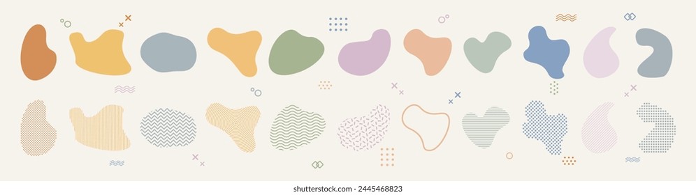 Blob shape organic, vector illustration set. Abstract blotch shape. Set of modern graphic elements