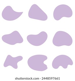 Klecksen-Form organisch, Vektorillustration-Set. Kollektion von abstrakten Formen für Design und Malerei. Flüssige Silhouette Tropfen im modernen Stil. Basis färbt isolierte Elemente auf weißem Hintergrund