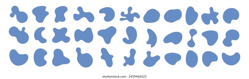 Blob shape organic, vector illustration set. Collection from abstract forms for design and paint. Organic blob shape with irregular form abstract vector illustration