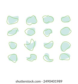 Forma de mancha orgánica, conjunto de Ilustración vectorial. formas redondas coloridas