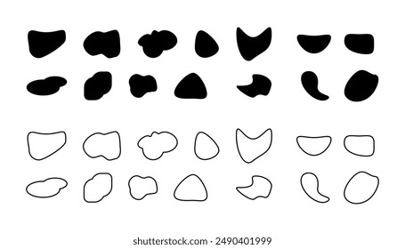 Blob forma orgánica, conjunto de Ilustración vectorial.