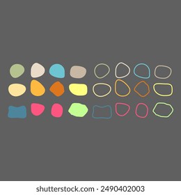 Blob shape organic, vector illustration set. colorful round forms