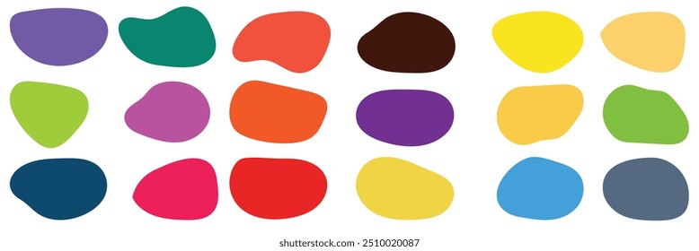Blob forma orgánica, conjunto de Ilustración vectorial. Colección a partir de formas abstractas para el diseño y la pintura. Gota de silueta líquida en estilo moderno. Manchas Básicas Elementos aislados sobre fondo blanco