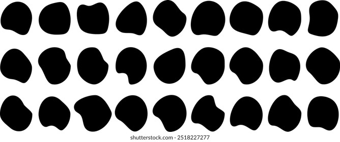 Conjunto de Ilustración vectorial orgánica en forma de mancha Conjunto orgánico en forma de mancha.