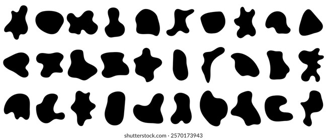 Blob shape organic, vector illustration set.