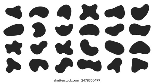 Blob shape set. Liquid irregular blob shape set. Vector illustration.