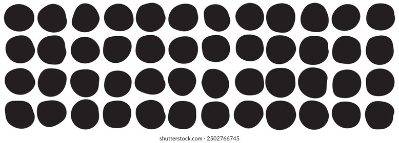 Blob shape vector illustration set. Random blob shapes. Organic black blobs of irregular shape. Abstract blotch, inkblot and pebble silhouettes, simple liquid. Vector illustration.