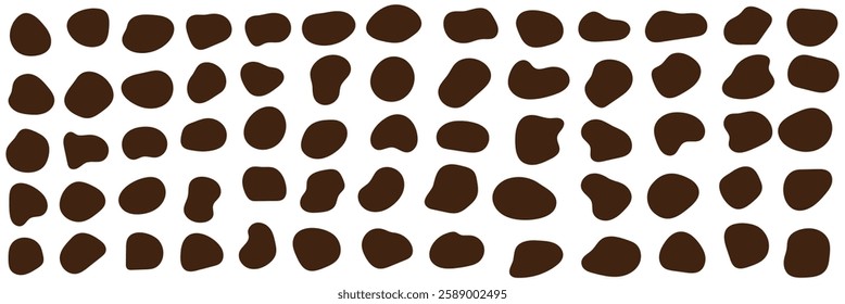 Blob shape vector illustration set. Random blob shapes. Organic  blobs of irregular shape. Abstract blotch, inkblot and pebble silhouettes, simple liquid. Vector illustration. 