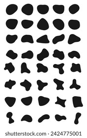 blob shapes abstract vector flat style. black isolated white background
