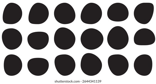 Blob shapes  black collection vector design elements isolated. Random blob circles icon set. Isolated on a white background. 