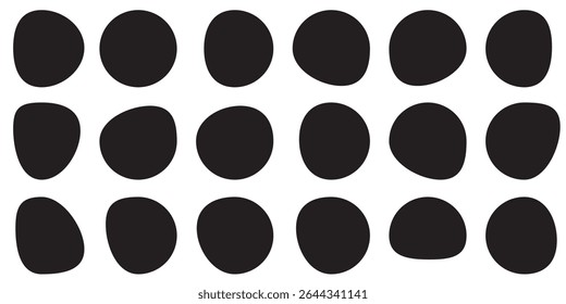 Blob shapes  black collection vector design elements isolated. Random blob circles icon set. Isolated on a white background. 