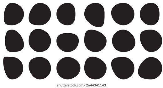 Blob shapes  black collection vector design elements isolated. Random blob circles icon set. Isolated on a white background. 