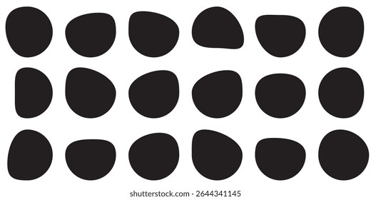 Blob shapes  black collection vector design elements isolated. Random blob circles icon set. Isolated on a white background. 
