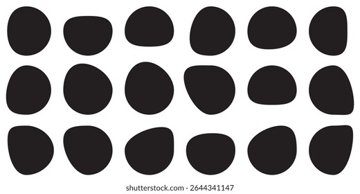 Blob shapes  black collection vector design elements isolated. Random blob circles icon set. Isolated on a white background. 