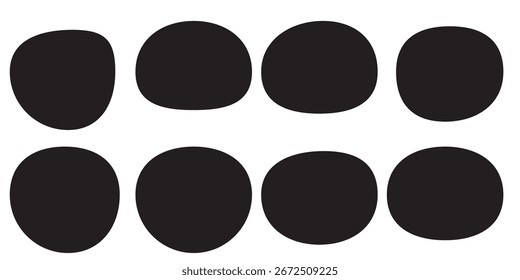 Blob shapes black collection vector design elements isolated. Random blob circles icon set. Isolated on a white background.