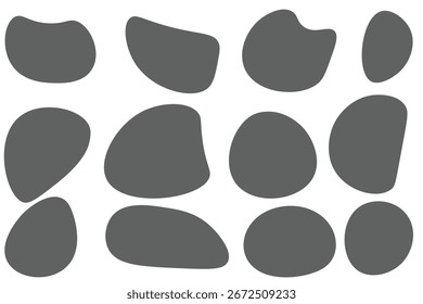 Blob shapes black collection vector design elements isolated. Random blob circles icon set. Isolated on a white background.