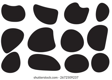 Blob shapes black collection vector design elements isolated. Random blob circles icon set. Isolated on a white background.