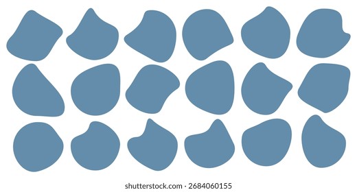 Blobformen schwarze Kollektion, Vektordesign-Elemente einzeln. Symbolsatz für zufällige Blobkreise. Einzeln auf weißem Hintergrund
