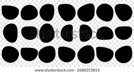 Blob shapes black collection vector design elements isolated. Random blob circles icon set. Amoeba blob shape vector illustration set. Green organic blob shape irregular form abstract vector 