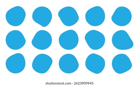 Formes Blob éléments de design d'Image vectorielle colorés et noirs de collection isolés. Ensemble d'icônes cercles blob aléatoires.  Isolé sur fond blanc.
