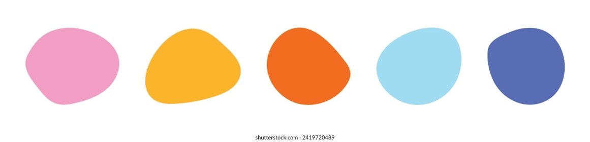 Blob shapes colorful collection vector design elements isolated. Abstract stains shape vector set