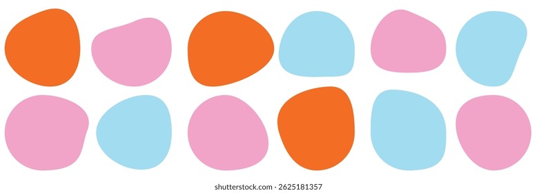 Blob shapes colorful collection vector design elements isolated. Abstract stains shape vector set