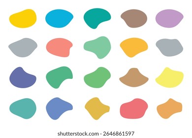 Blob shapes colorful collection vector design elements isolated. Abstract stains shape vector set.