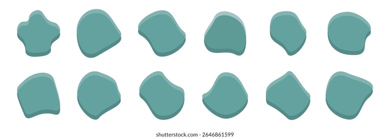 Blob molda elementos de design de vetor de coleção coloridos isolados. Conjunto de vetores de forma de manchas abstratas.