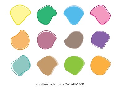 Blob Formas Elementos de diseño de Vector de colección de colores aislados. Conjunto de Vector de forma de manchas Abstractas.