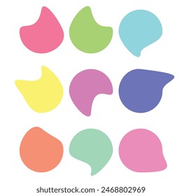 Blob shapes icon set. Organic color blob simple liquid on white background. Simple rounded shapes. round abstract organic elements.  vector illustration.