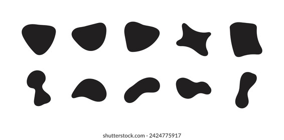 blob shapes misc. abstract vector flat style. black isolated white background