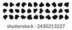 Blob shapes are organic. Freeform irregular figures. Random flowing liquid circles. Silhouette collection of isolated vector elements on white background.