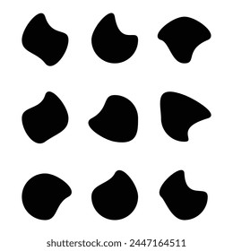 Blob shapes vector set .Circle vector drop. Liquid spot. Blob vector set. Isolated drop shape on white background.