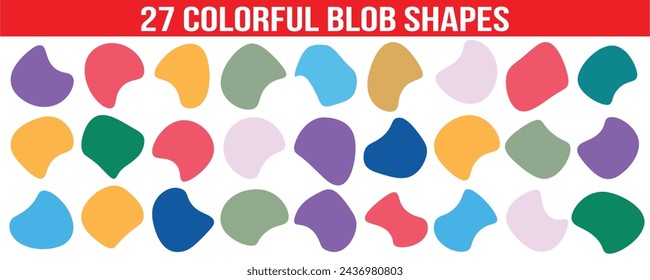 Blob-Formen-Vektor-Set. Organische abstrakte Splodge-Elemente monochrome Sammlung. Inkblot einfaches Silhouetten-Design.