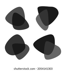 Blob shapes vector set. Random blotch, inkblot, stone silhouette, Ink stain. Organic abstract simple fluid splodge elemets. isolated on white background. vector illustration