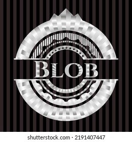 Blob silvery shiny badge. Vector Illustration. Mosaic. 