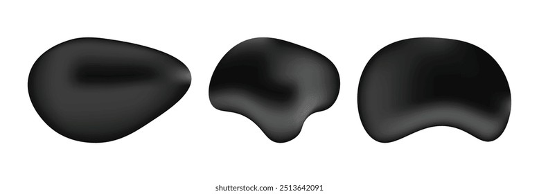 Blob vector. Blob shape organic set. Blob icon. Black blotch irregular form vector illustration. Set of abstract black organic shaped blobs elements. EPS 10.