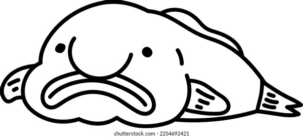 A Blobfish isolated vector illustration.