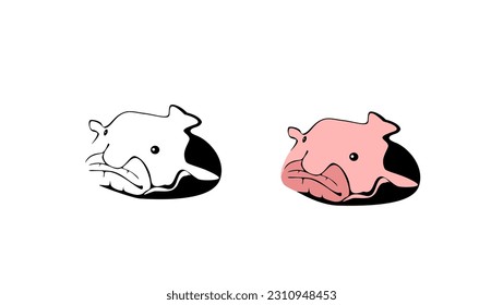 Blobfish silhouette, high quality vector