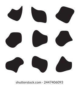 blobs black shape set. Organic blob shapes design eps 10
