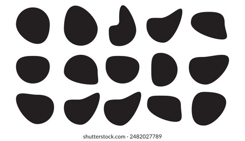 blobs black shape set. Organic blob shapes