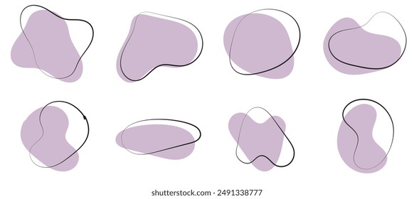 blobs black shape set. Organic blob shapes