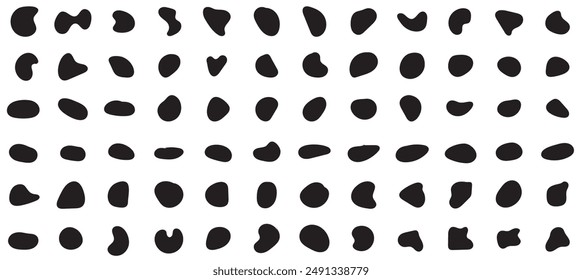 blobs black shape set. Organic blob shapes