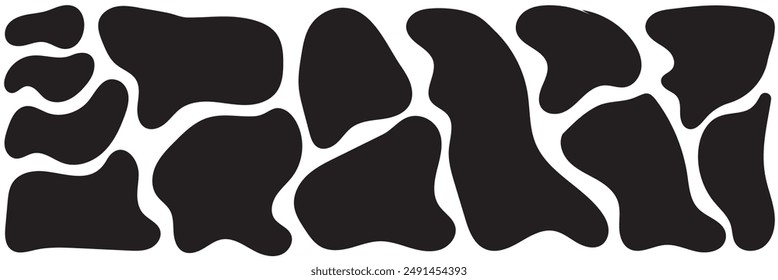 BLOBs Black Shape Set. Organische Blob-Formen