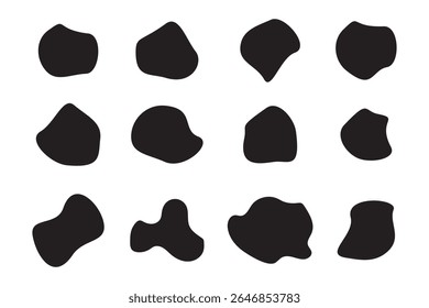 blobs black shape set. Organic blob shapes.