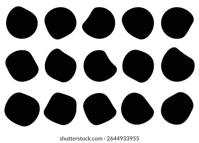 Blobs icon. black rock icons. Drops or stone silhouettes. Vector set of black blobs . Random blob circles silhouette icon