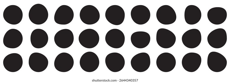 Blobs icon. Rock black icons. Drops or stone silhouettes. Vector set of black  blobs  . Organic blob shapes collection . 