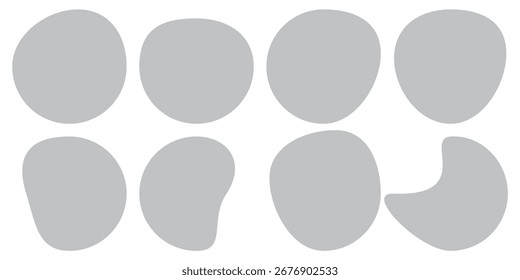 Ícone Blobs. Ícones pretos. Gotas ou silhuetas de pedra. Conjunto vetorial de bolhas pretas . Coleção de formas de blob orgânico .