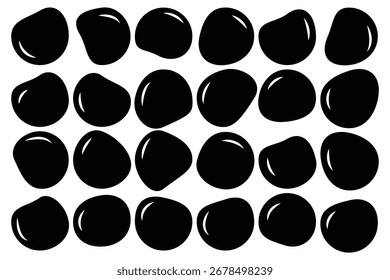 Ícone Blobs. Ícones pretos. Gotas ou silhuetas de pedra. Conjunto vetorial de bolhas pretas . Coleção de formas de blob orgânicas