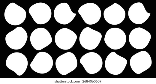 Ícone Blobs. Ícones pretos. Gotas ou silhuetas de pedra. Conjunto vetorial de bolhas pretas . Coleção de formas de blob orgânicas
